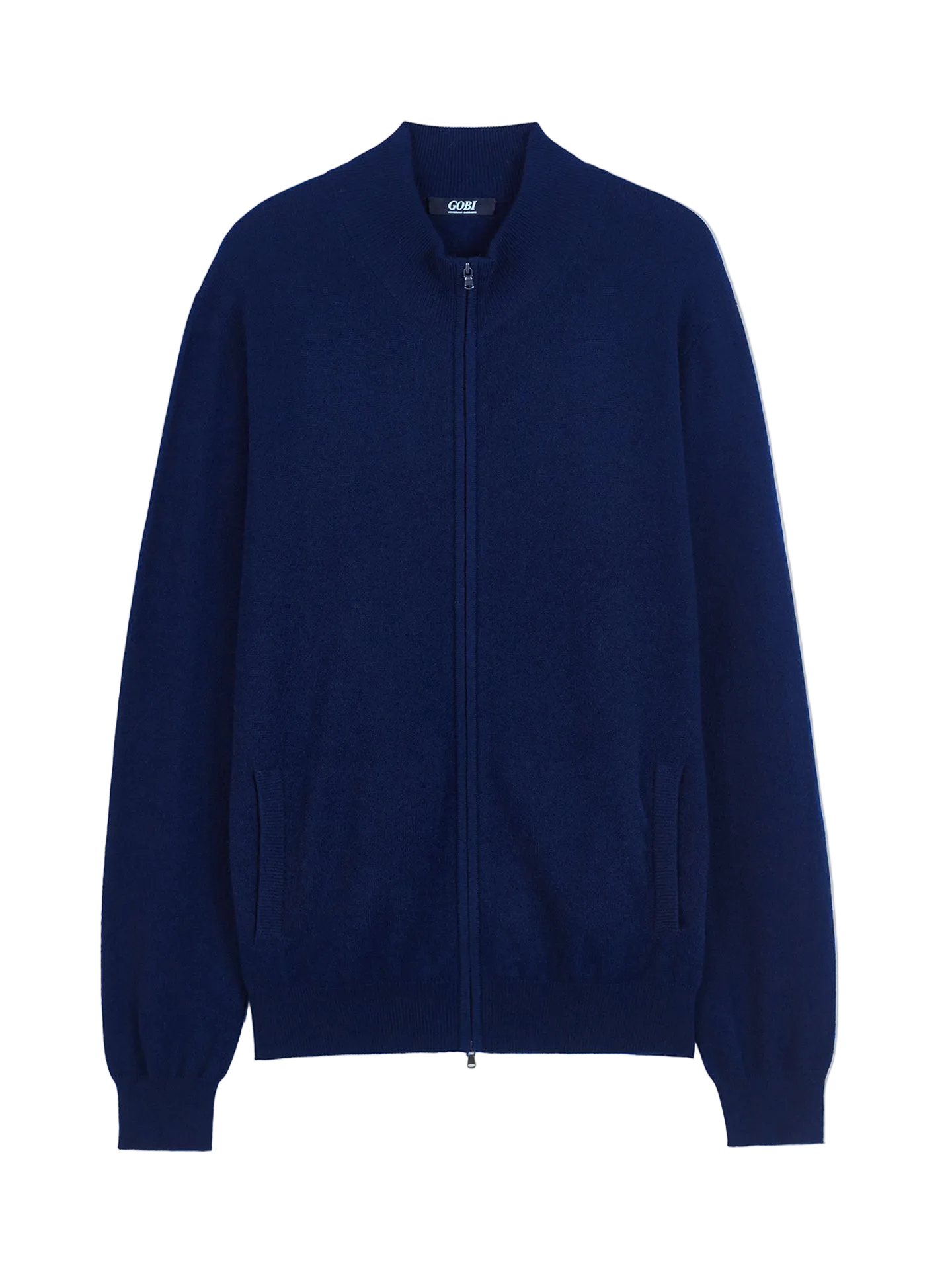 Navy Full Zip Cashmere Cardigan for Men | GOBI Cashmere