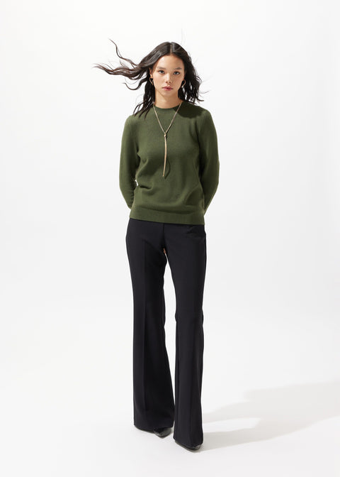 Essential Natural Color Cashmere Crewneck Sweater, editorial photo