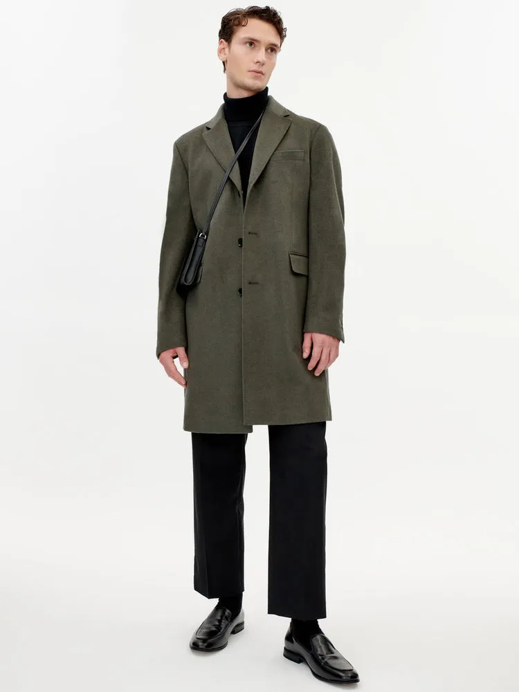 Men's Cashmere Classic Lapel Coat Green - Gobi Cashmere
