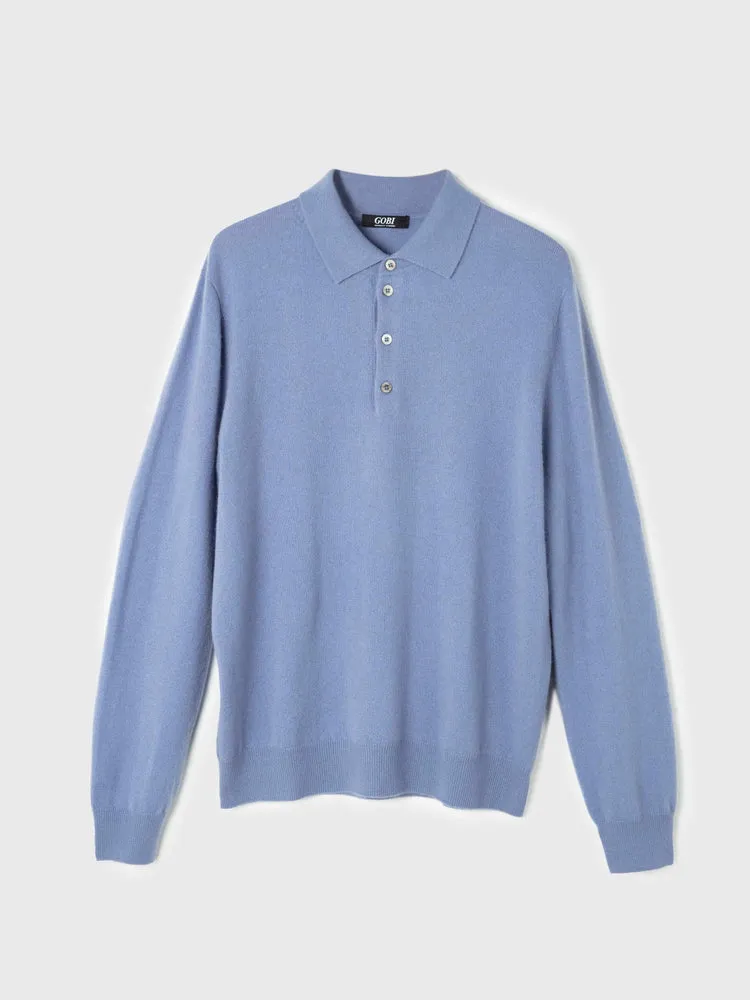 Men's Cashmere Polo Sweater English Manor - Gobi Cashmere