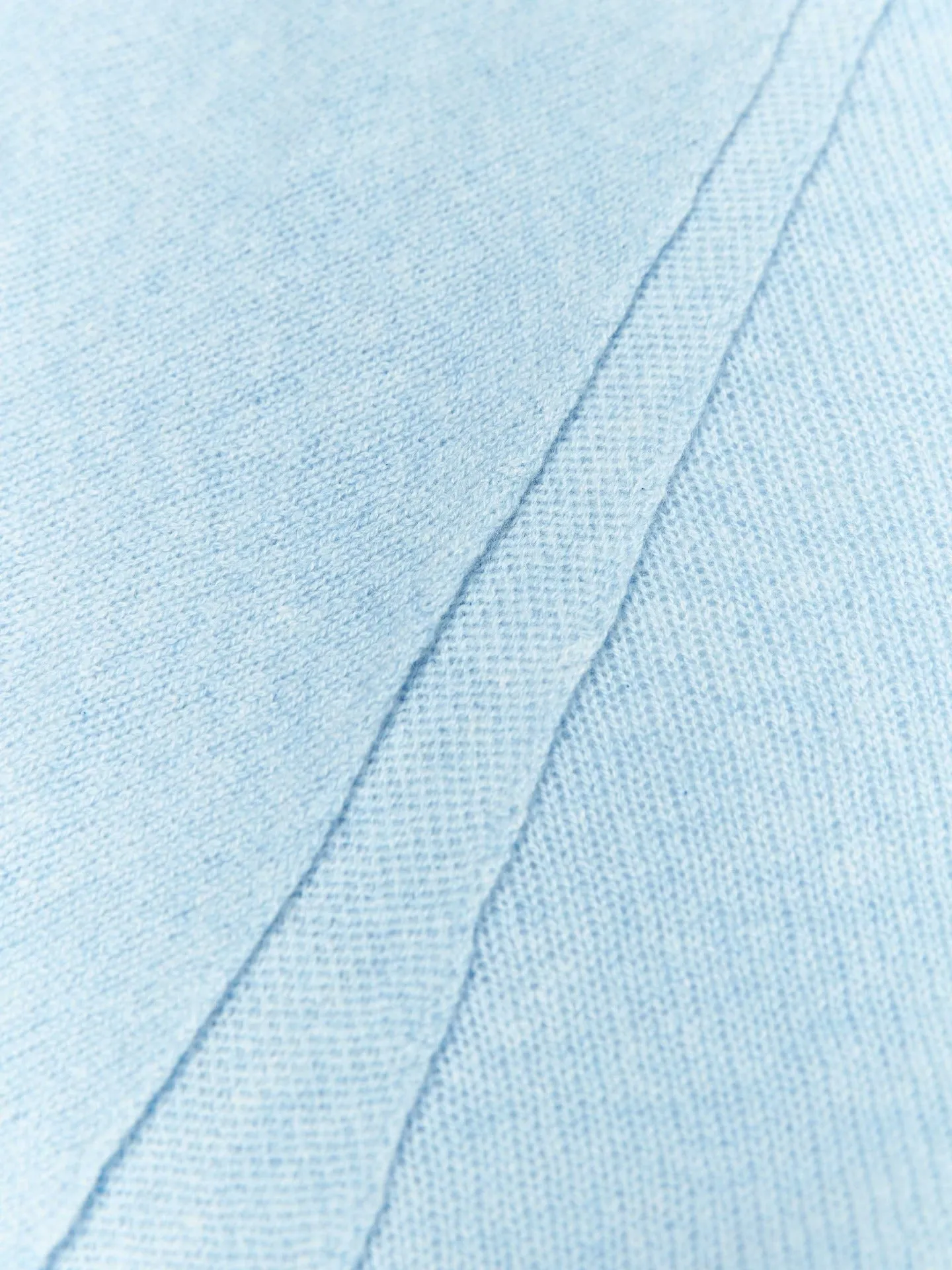 Women's Cashmere Knit Triangle Scarf Light Blue - Gobi Cashmere
