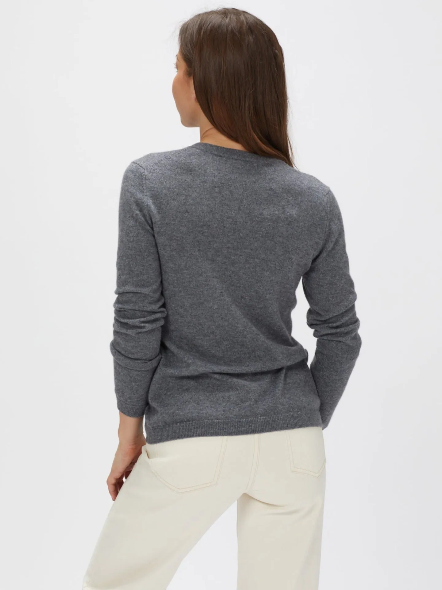 Women's Cashmere Basic V-Neck Sweater Plum Kitten - Gobi Cashmere