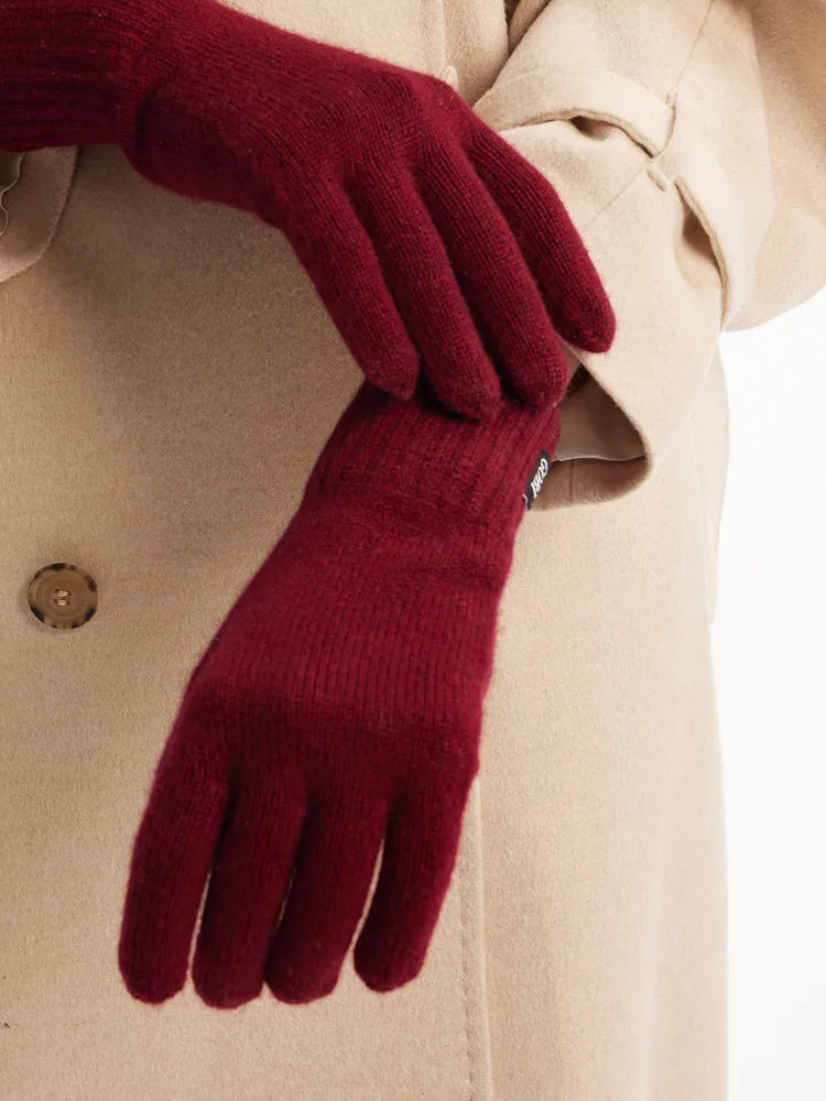 Men's Cashmere Gloves Bordeaux - Gobi Cashmere