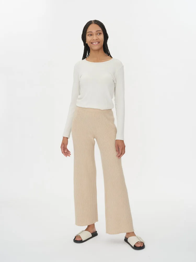 Women's Cashmere Pants Beige - Gobi Cashmere
