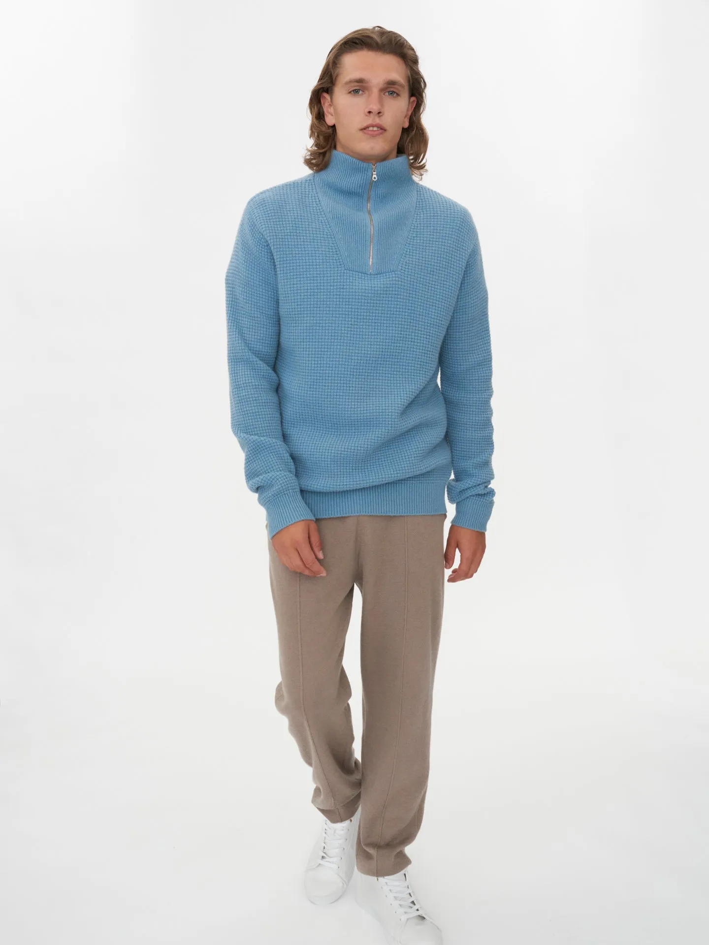 Men's Cashmere Polo Reef Waters - Gobi Cashmere