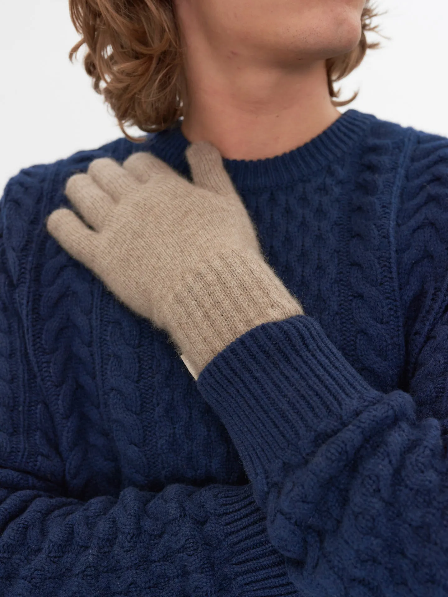 Men's Cashmere Gloves Taupe - Gobi Cashmere