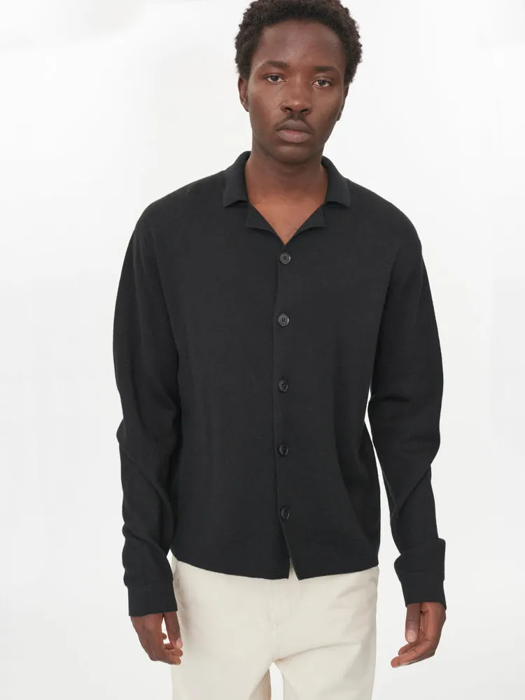 Men's Cashmere Jacket Cardigan Black - Gobi Cashmere