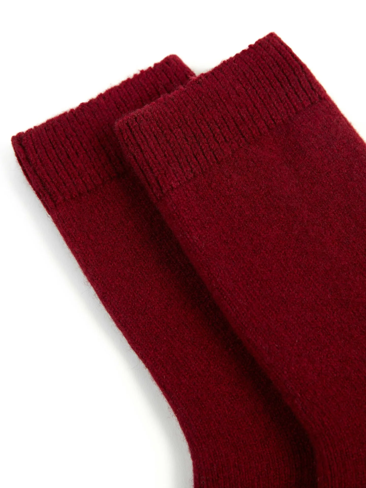 Women's Trim Knit Socks Red - Gobi Cashmere