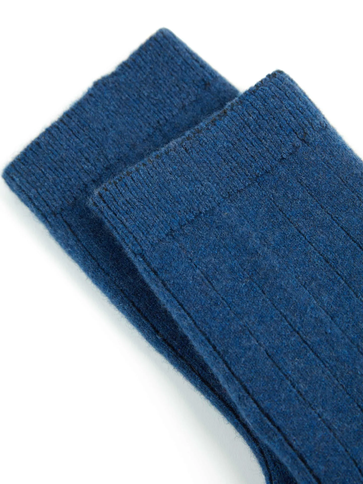 Unisex Cashmere Trim Knit Bed Socks Ensign Blue  - Gobi Cashmere