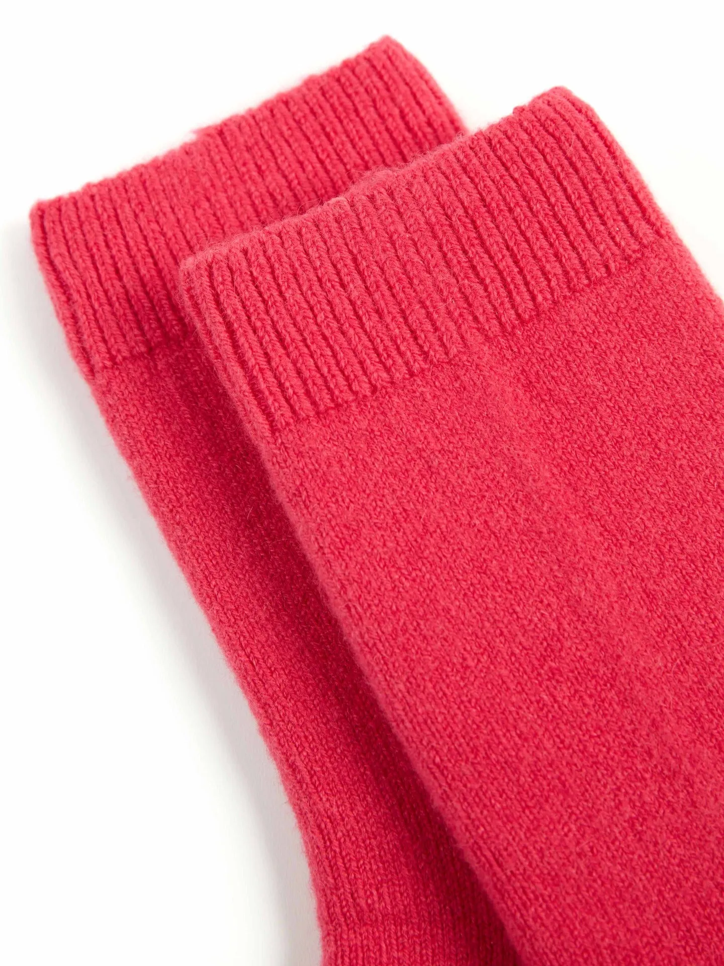 Unisex Cashmere Rib Knit Bed Socks Rouge Red - Gobi Cashmere
