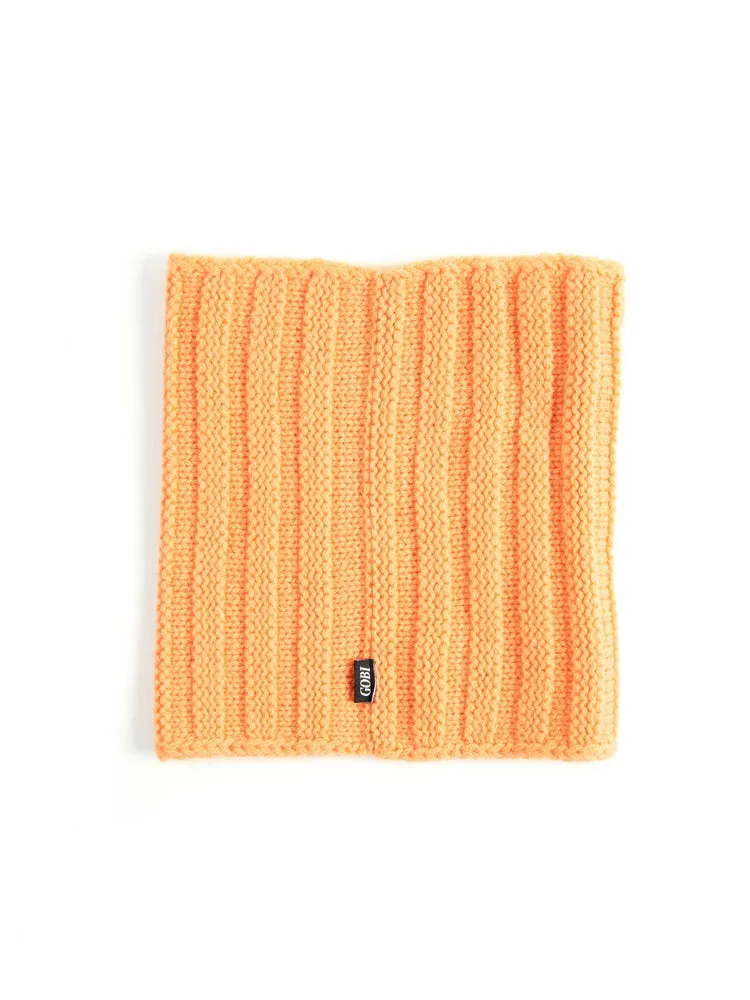 Women's Cashmere Chunky Knit Collar Sun Orange - Gobi Cashmere