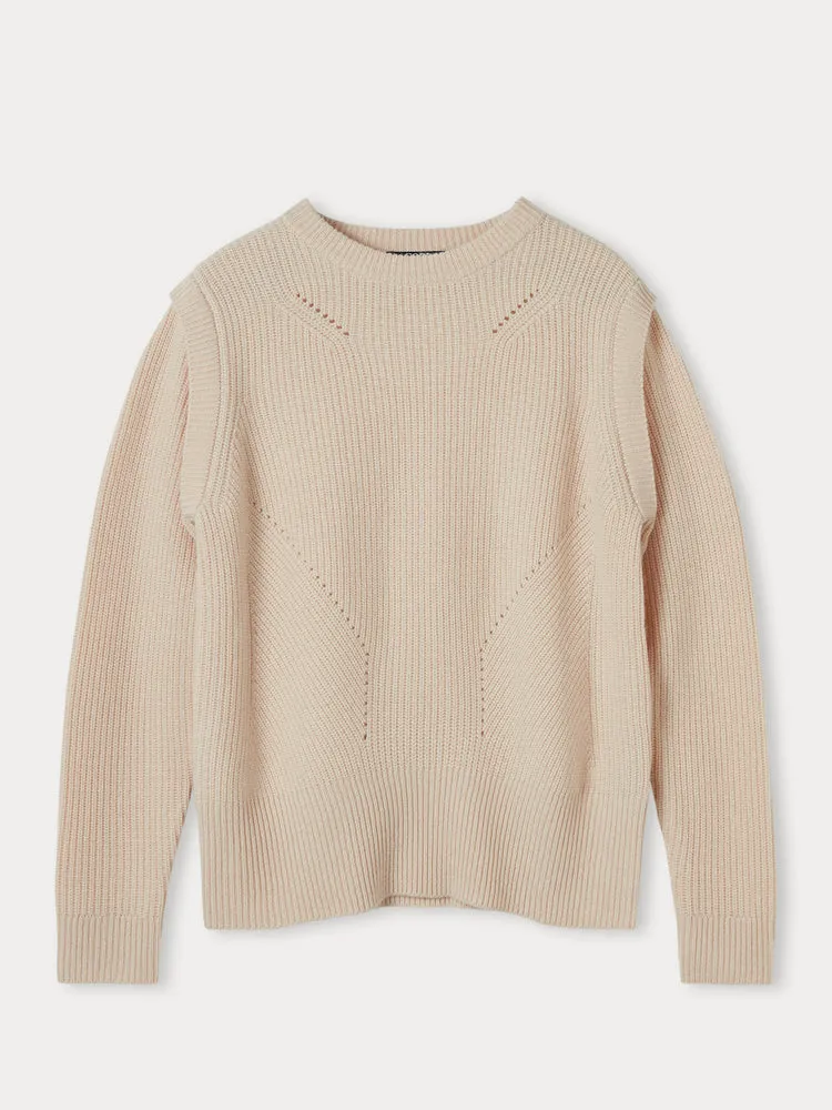Women's Cashmere Layered Effect Sweater Crème Brulee - Gobi Cashmere