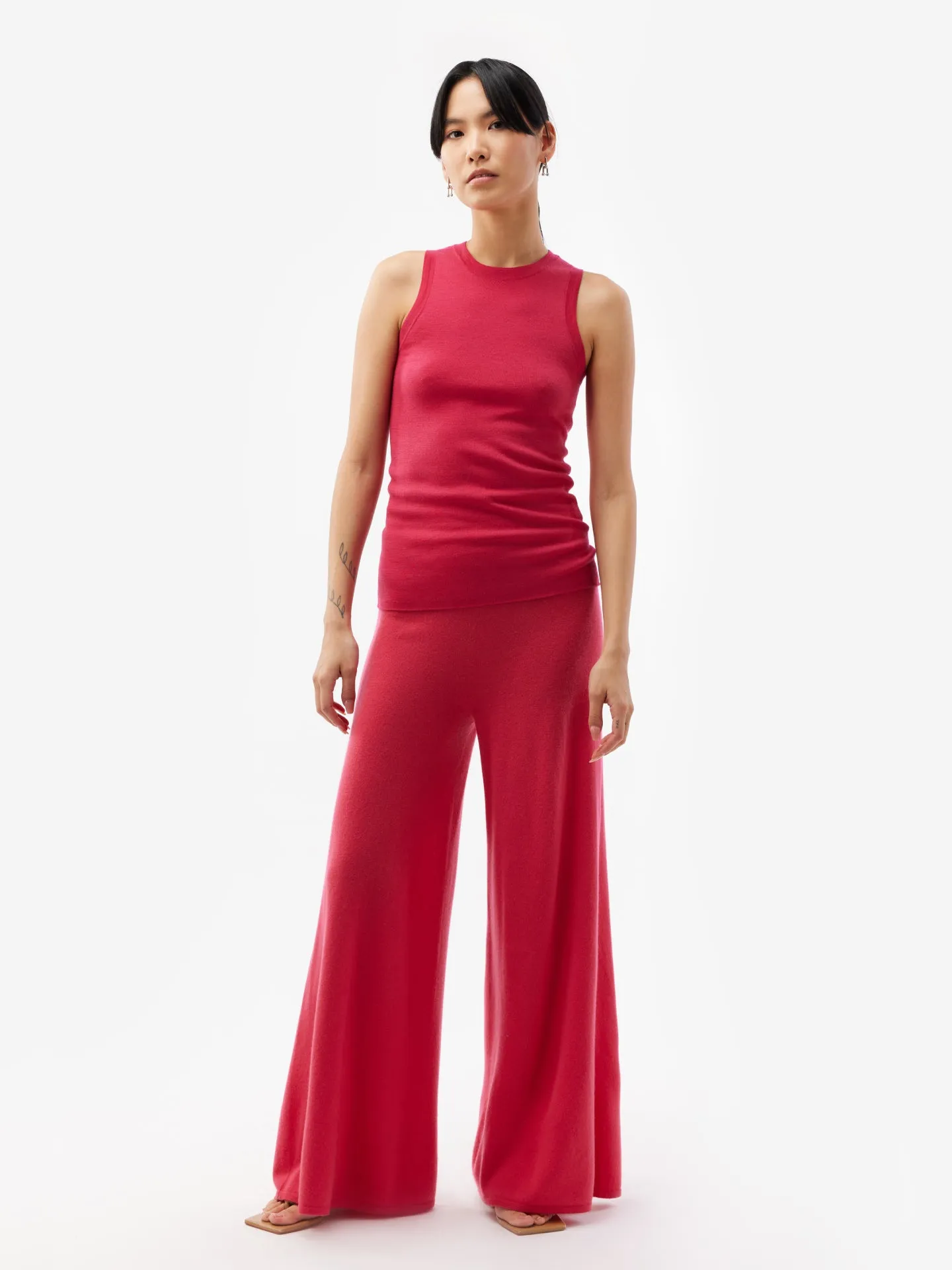 Women's Silk Cashmere Cropped Cardigan Bright Rose - Gobi Cashmere