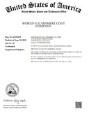 We officially trademarked the phrase "World #1 Cashmere Coat Company"