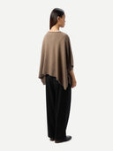 Organic Colour Timeless Knitted Poncho Taupe - Gobi Cashmere