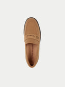 Unisex Almond Cashmere Loafers detail view on white background