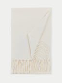 Cashmere Fringed Scarf White - Gobi Cashmere