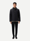 Men's CashmereTECH Jacket Black worn by model, front view on white background