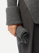 Cashmere Sweater with Detachable Collar Stone Gray - Gobi Cashmere