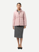 Women's CashmereTECH Jacket Pink worn by model, front view on white background