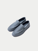 Unisex Cashmere Loafers Stone Gray detail view on white background