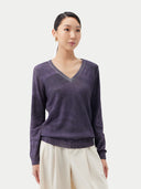Purple cashmere sweater on a light gray background #color_soft-white