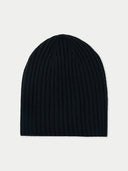 Cashmere Rib Knit Hat Black - Gobi Cashmere