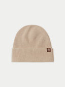 Unisex Organic Cashmere Rib Knit Beanie Beige | GOBI Cashmere