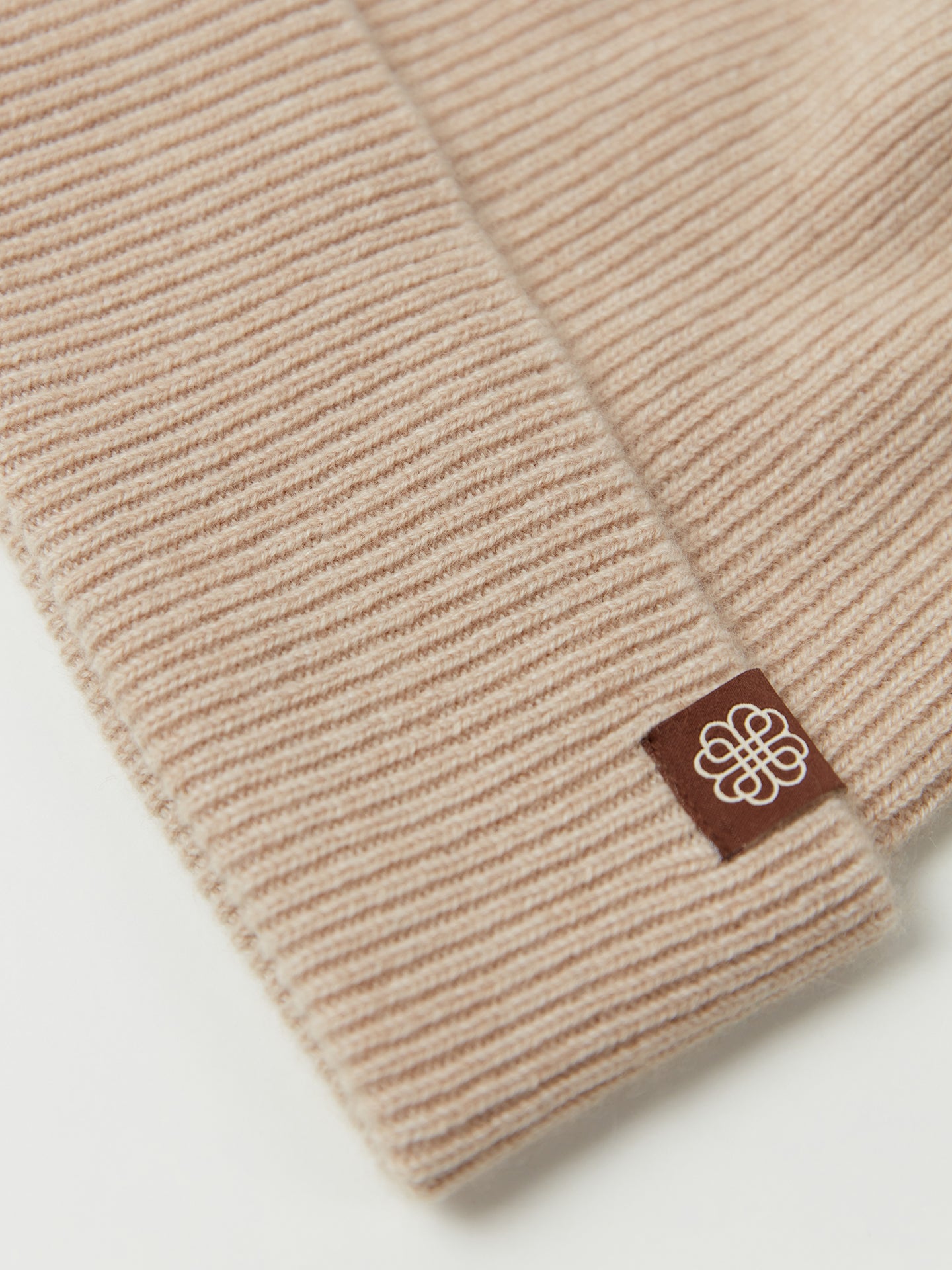 Unisex Cashmere Rib Knit Beanie Beige | GOBI Cashmere