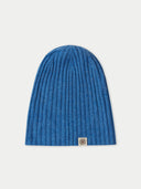 Unisex Cashmere Rib Knit Hat Blue - Gobi Cashmere