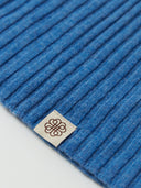 Unisex Cashmere Rib Knit Hat Blue - Gobi Cashmere