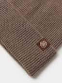 Unisex Organic Cashmere Rib Knit Beanie Taupe | GOBI Cashmere
