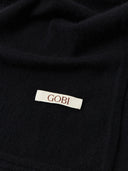 Unisex Cashmere Jersey Knit Scarf Black - Gobi Cashmere 