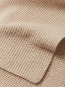 Unisex Natural Color Cashmere Fisherman Knit Scarf Beige - Gobi Cashmere