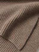Unisex Organic Cashmere Fisherman Knit Scarf Taupe - Gobi Cashmere