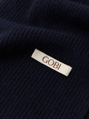 Unisex Cashmere Fisherman Knit Scarf Navy Blazer - Gobi Cashmere