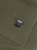 Unisex Cashmere Fisherman Knit Scarf Capulet Olive  detail view on white background