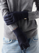 Essential Knit Cashmere Gloves Navy Blazer - Gobi Cashmere