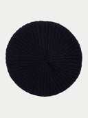 Textured Knit Beret Black detail view on white background #color_black