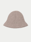 Elegant Felted Bucket Hat Taupe front view on white background
