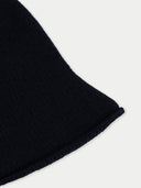 Elegant Felted Bucket Hat Black front view on white background