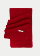 Wide Rib Knit Scarf Chili Pepper detail view on white background