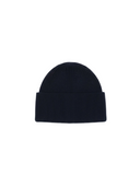 Ribbed Chunky Beanie in navy color, featuring thick ribbing and a fold-over cuff for a stylish fit.