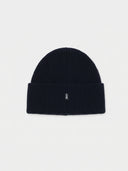 Ribbed Chunky Beanie Navy Blazer  detail view on white background
