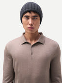 Unisex Beanie Charcoal  worn by model front view on white background