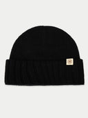 Unisex Beanie Black detail view on white background