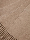 Taupe Cashmere Wide Fringe Scarf detail view