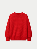 Wide-Shoulder Crewneck Cashmere Sweater