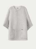 Women's Patch Pocket Cashmere Poncho Jacket Dawn Blue detail view on white background