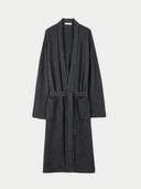 Men's Cashmere Robe Charcoal   detail view on white background

